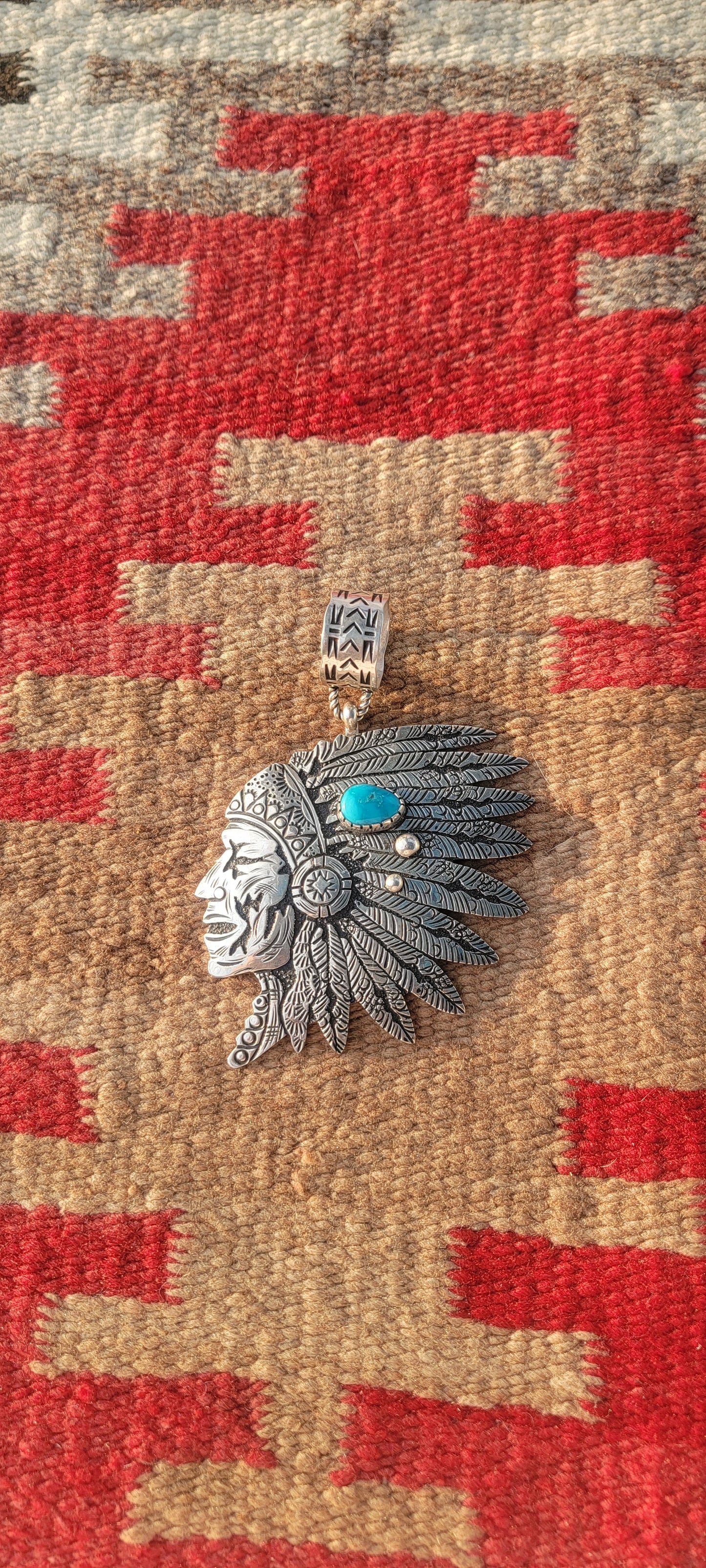 Indian head large pendant