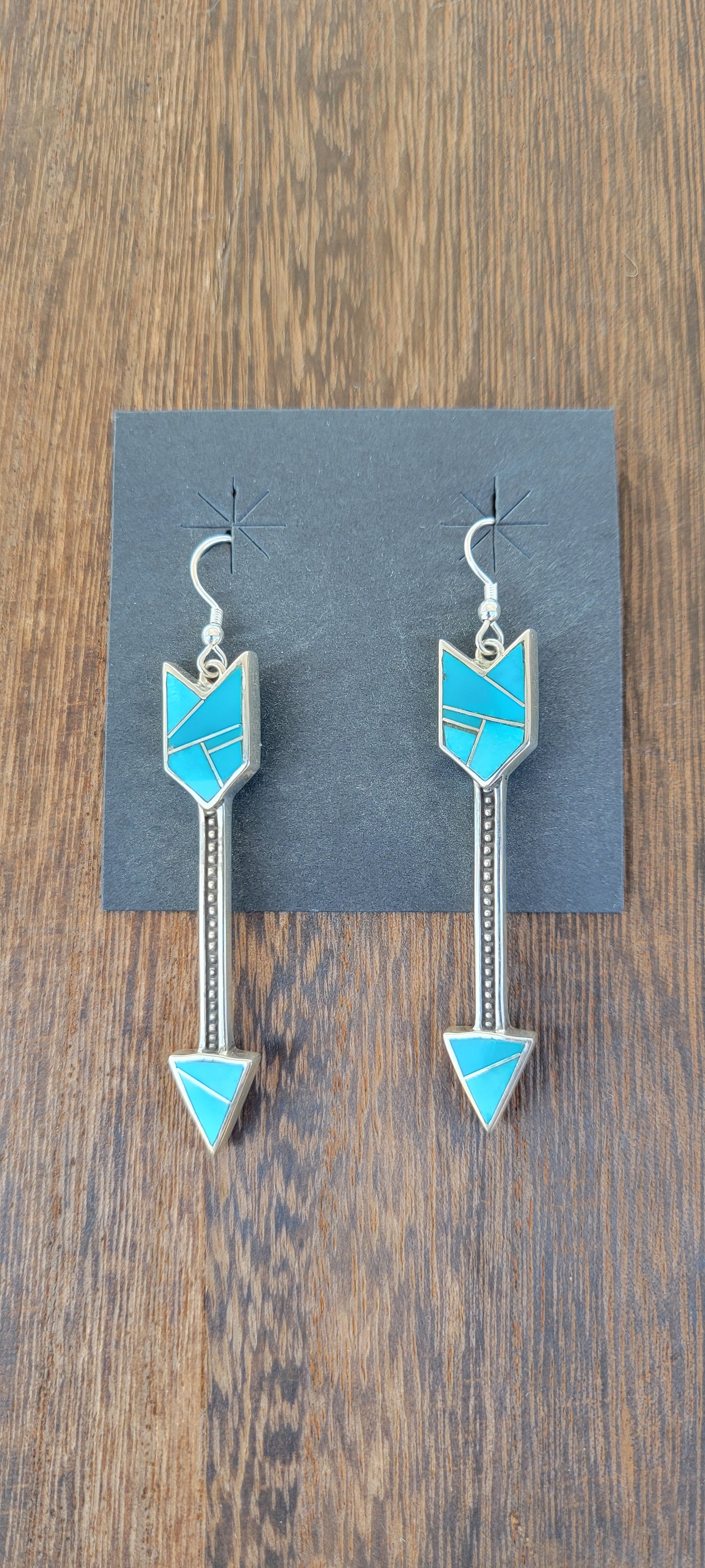 Bright turquoise arrow earrings