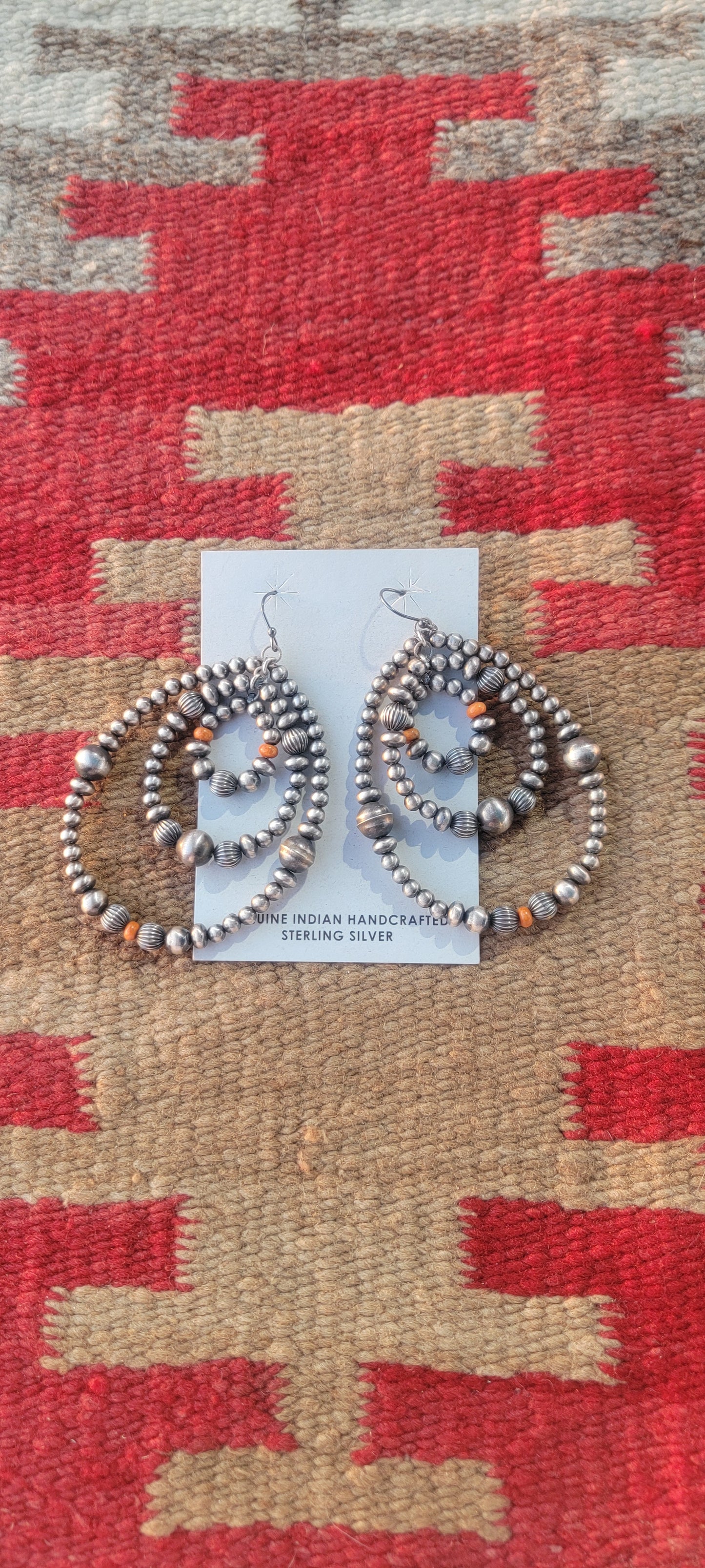 Navajo pearl spiny oyster shell statement earrings