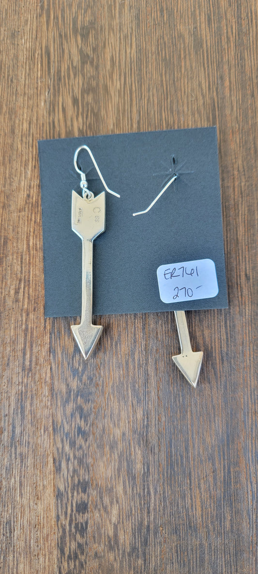 Bright turquoise arrow earrings