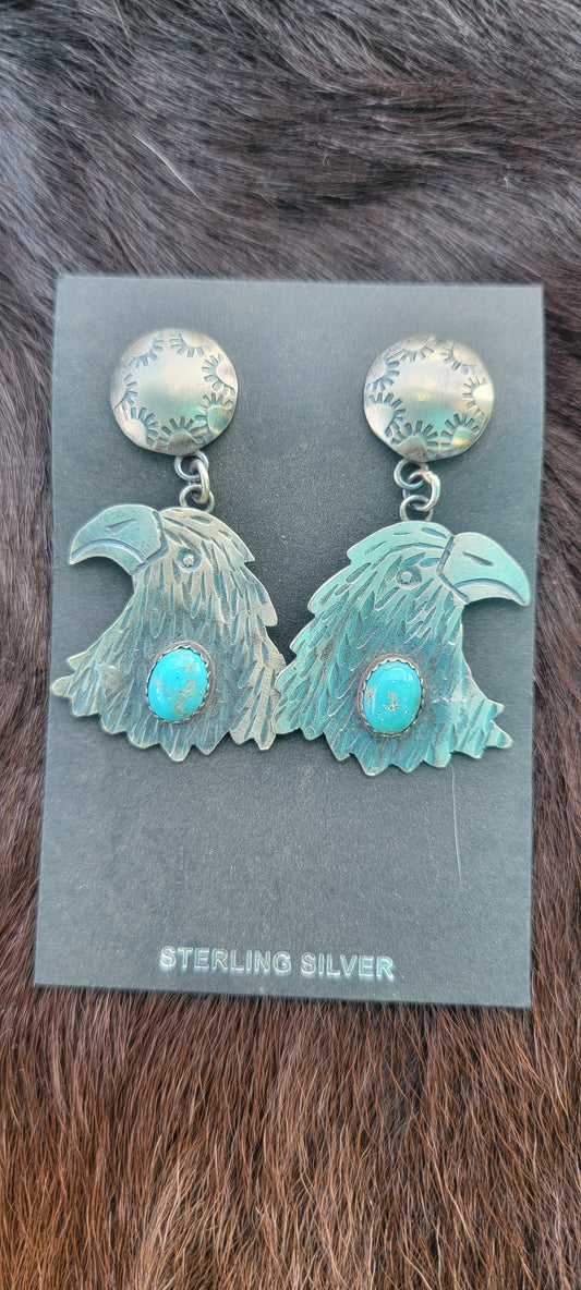 Eagle sterling silver Kingman turquoise accent