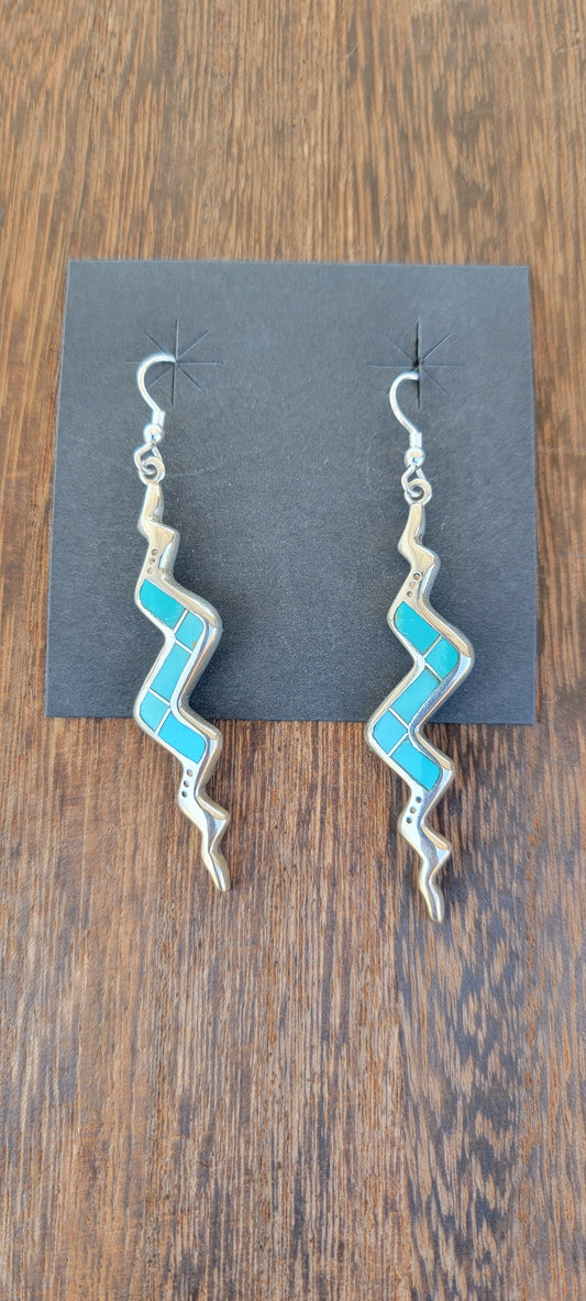 Gorgeous lightening bolt turquoise earrings
