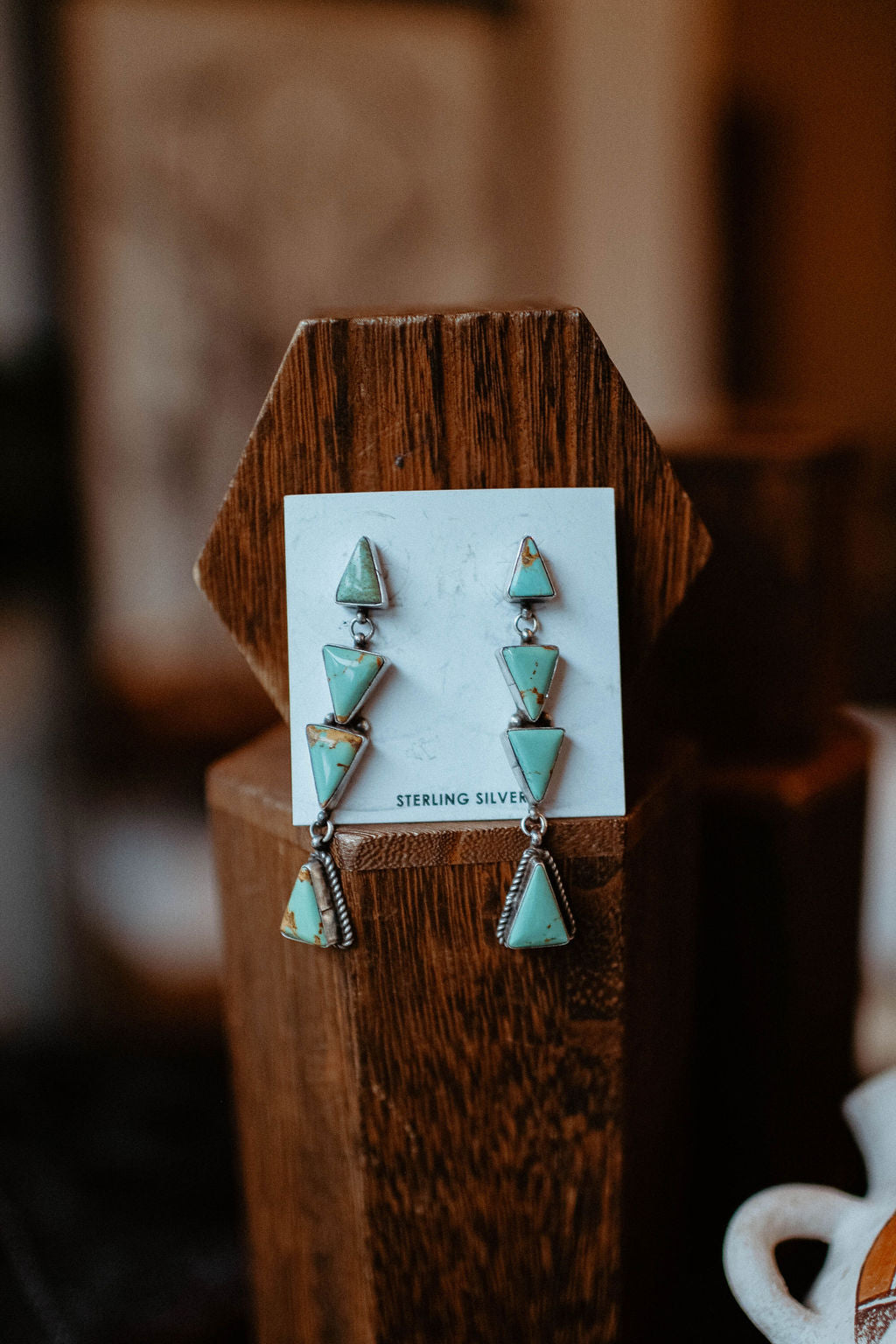 Statement 4 stone drop Turquoise earrings