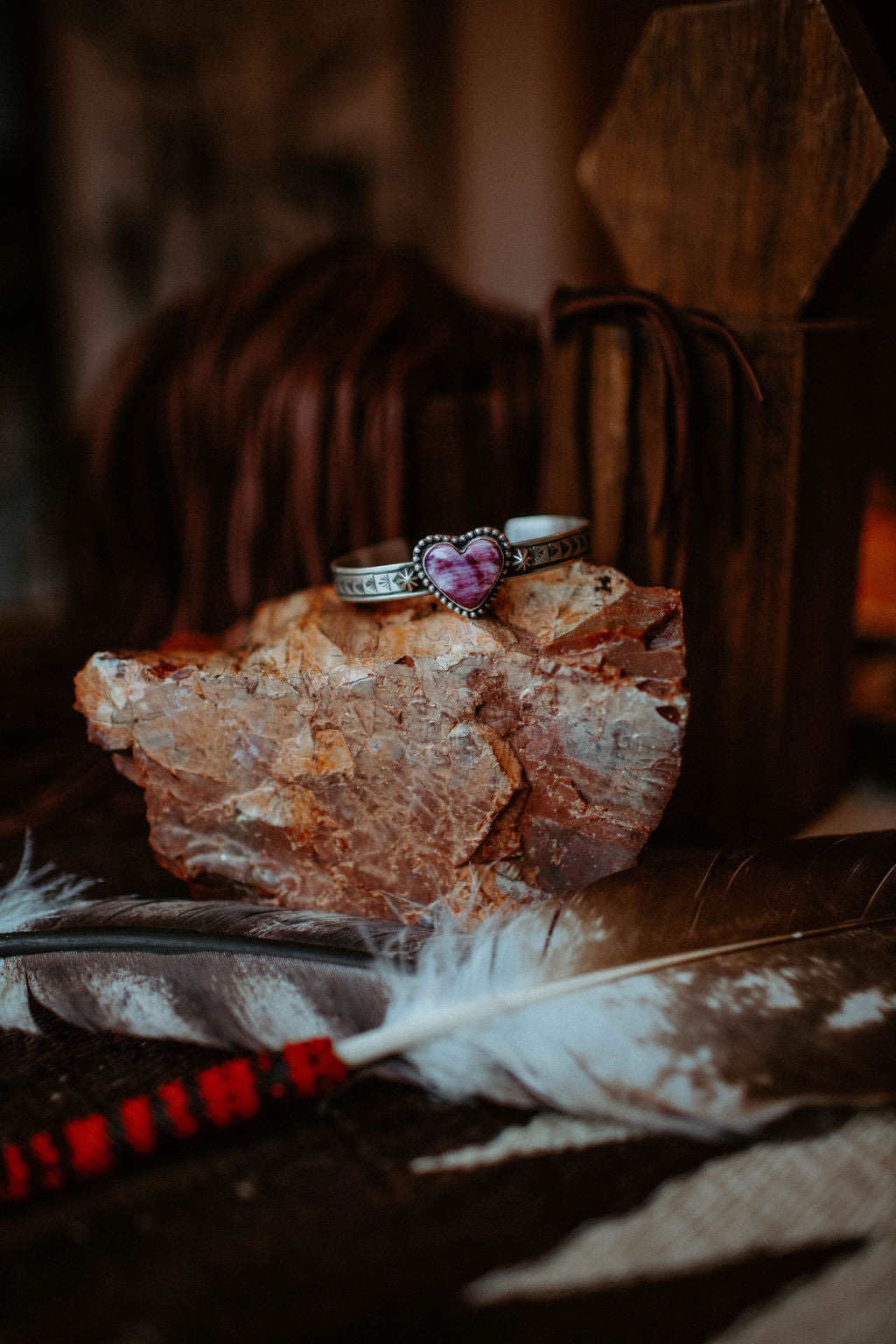 Skinny cuff Spiny oyster shell purple