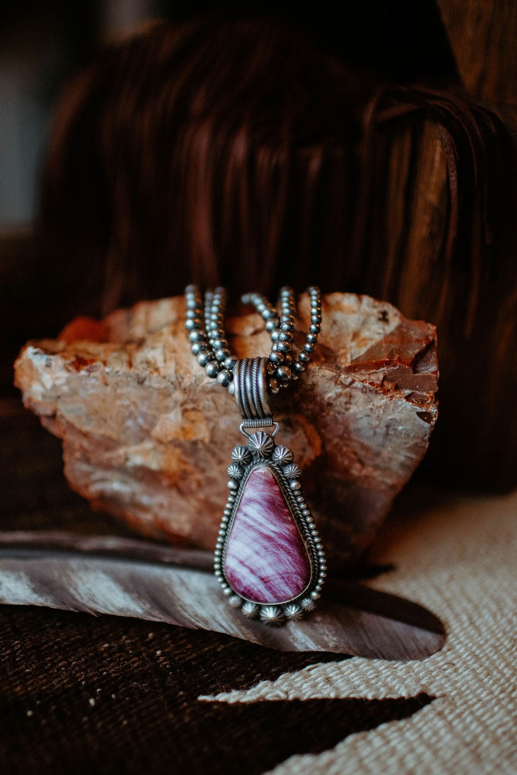 Unique Purple Spiny Oyster pendant only
